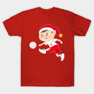 Poland football Christmas elf. Football World Cup soccer T-Shirt T-Shirt